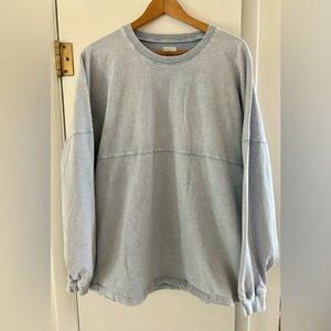 Fantastic Fawn Light Blue Cotton crew neck oversized